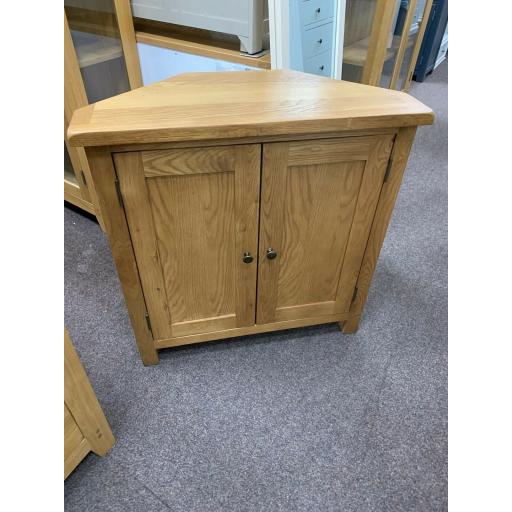 Real Oak Rustic Corner Cupboard