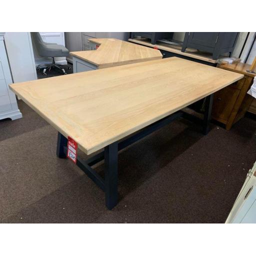 Charcoal and Oak Testle Dining Table