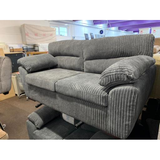 Grey Jumbo Fabric Cord 3 + 2 Seater Sofa