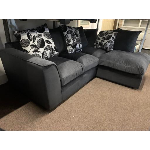 Charcoal Grey Fabric Corner Sofa