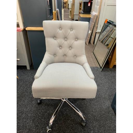 Grey linen - upholstered office chair