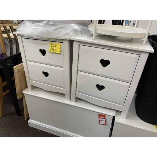 White Heart 2 drawer beside tables