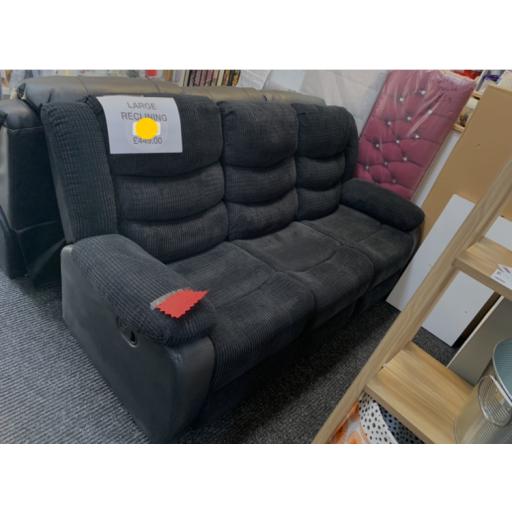 New - Black cord reclining sofa